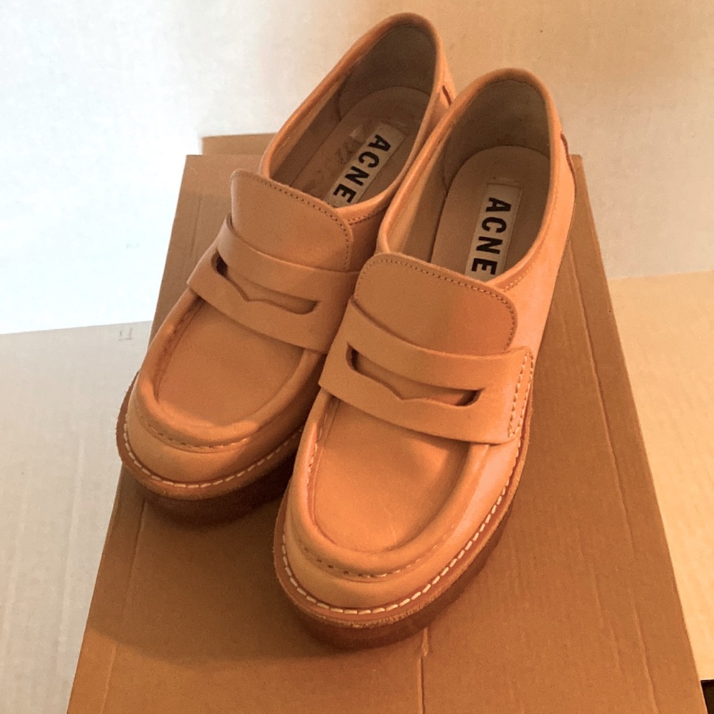 Acne Studios Taurus Nude Glitter heel loafers size 36